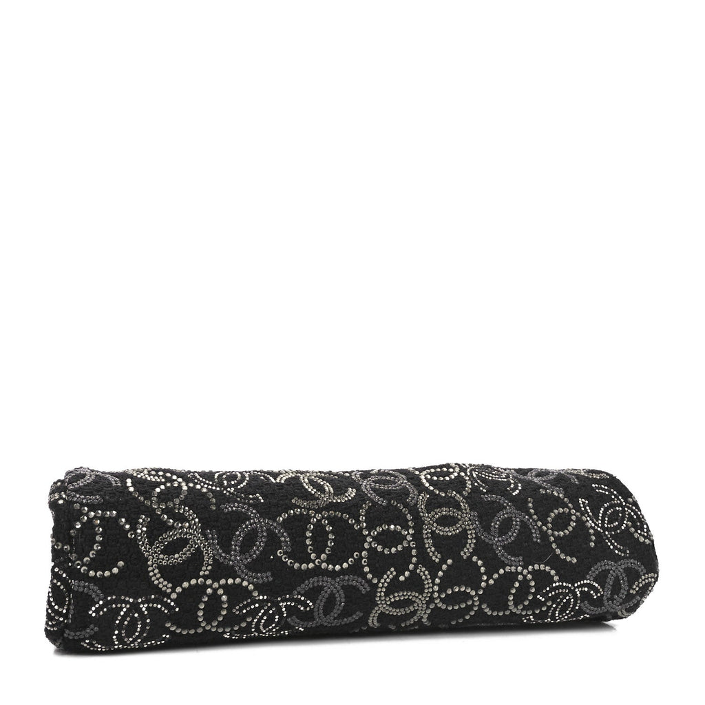 Tweed Strass Pudong Clutch Black