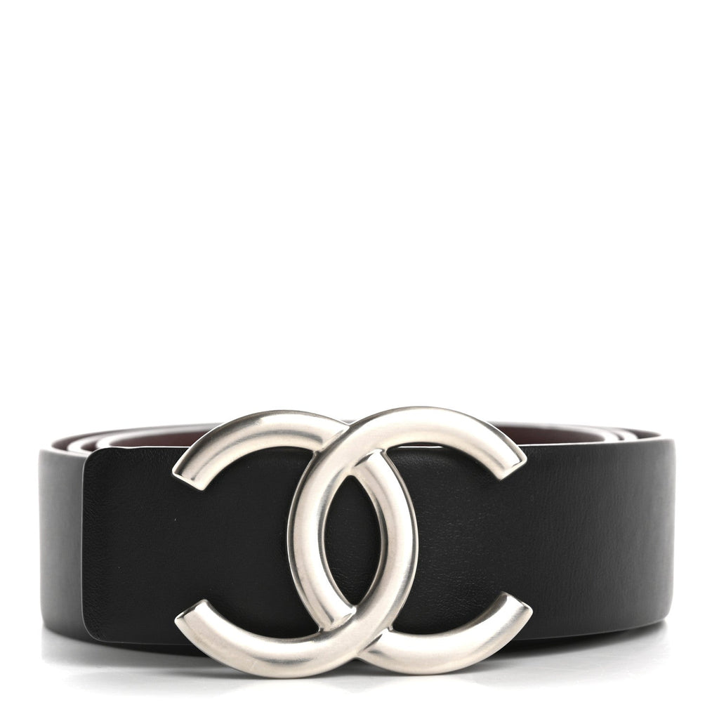 Calfskin CC Reversible Belt 80 32 Black Burgundy