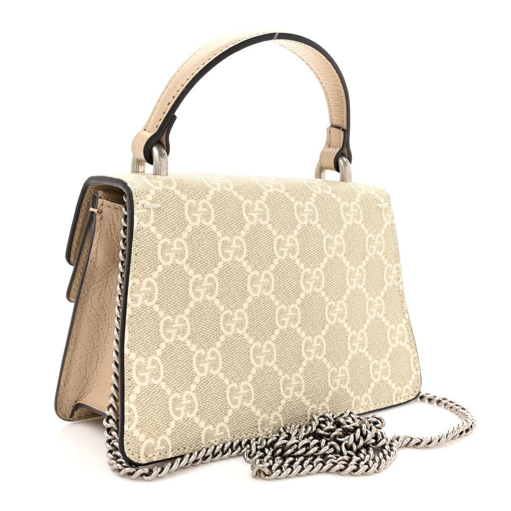 GG Supreme Monogram Mini Dionysus Top Handle Bag Beige Mystic White Oatmeal