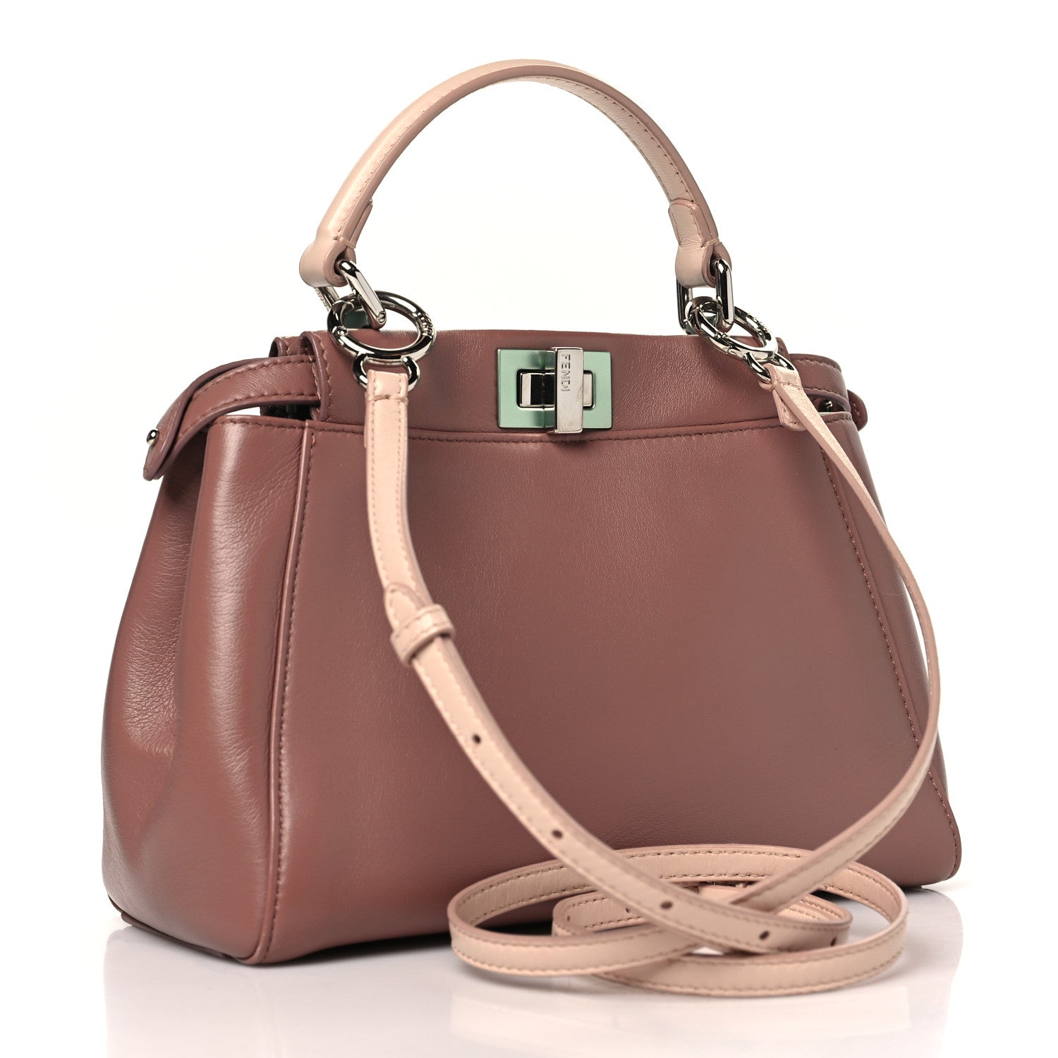 Nappa Colorblock Mini Peekaboo Iconic Satchel English Rose Plaster Oxigen