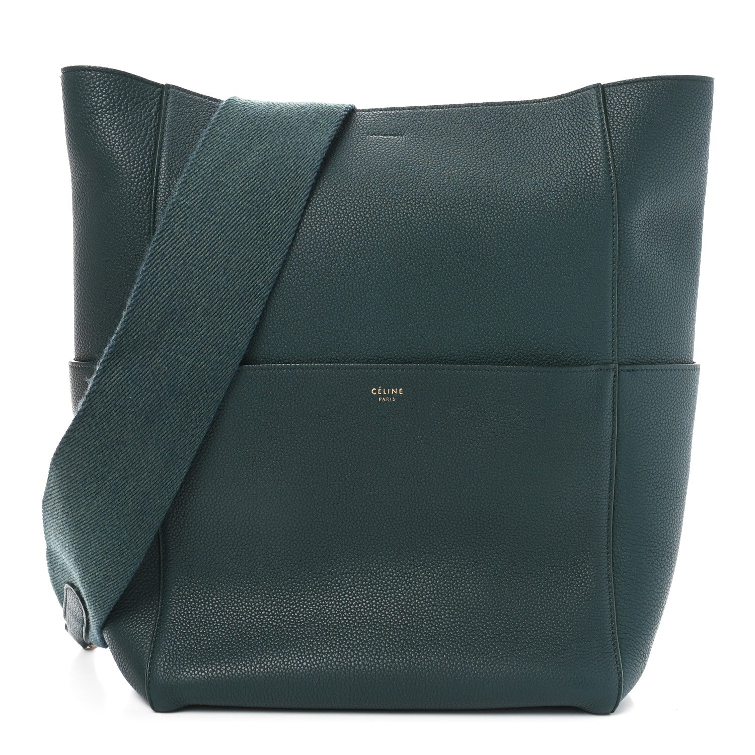 Soft Grained Calfskin Sangle Bucket Bag Amazone