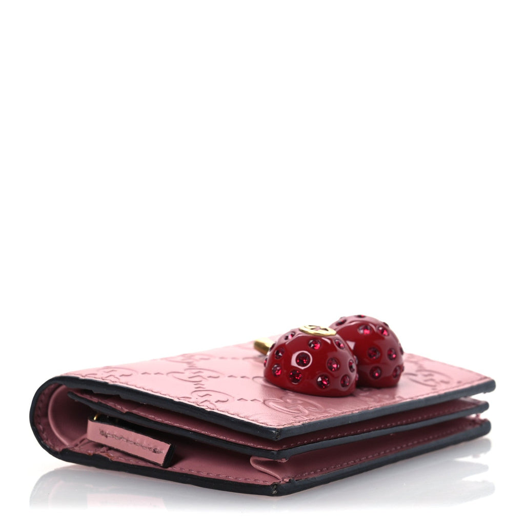 Guccissima Cherries  Case Wallet Pink