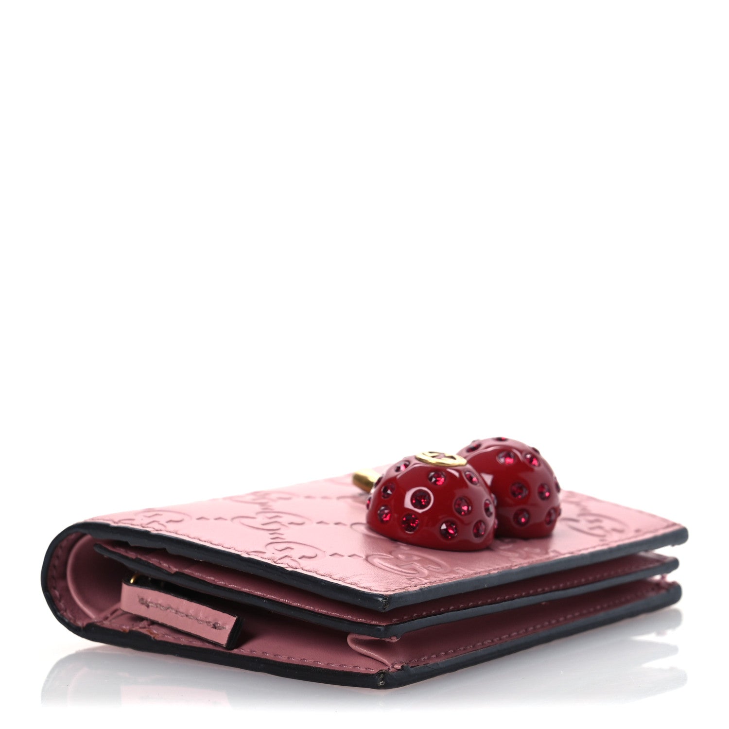 Guccissima Cherries  Case Wallet Pink