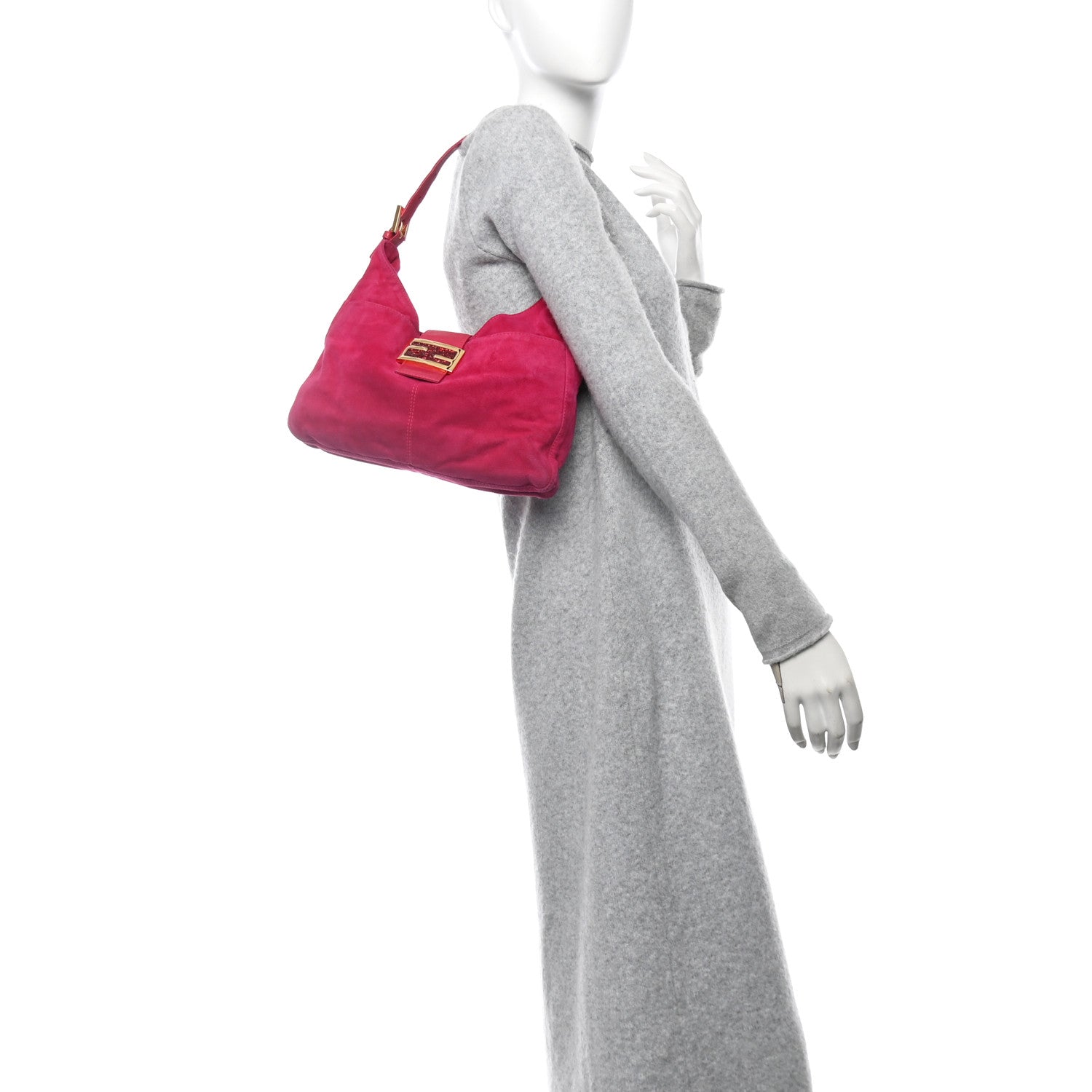 Suede Shoulder Bag Fuchsia