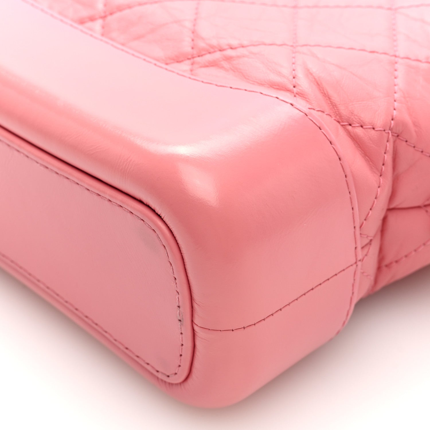 Aged Calfskin Quilted Small Gabrielle Logo Hobo Rose