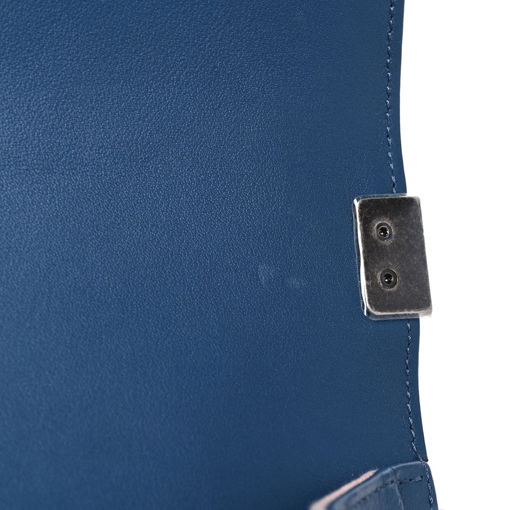 Calfskin Quilted New Medium Boy Flap Dark Blue