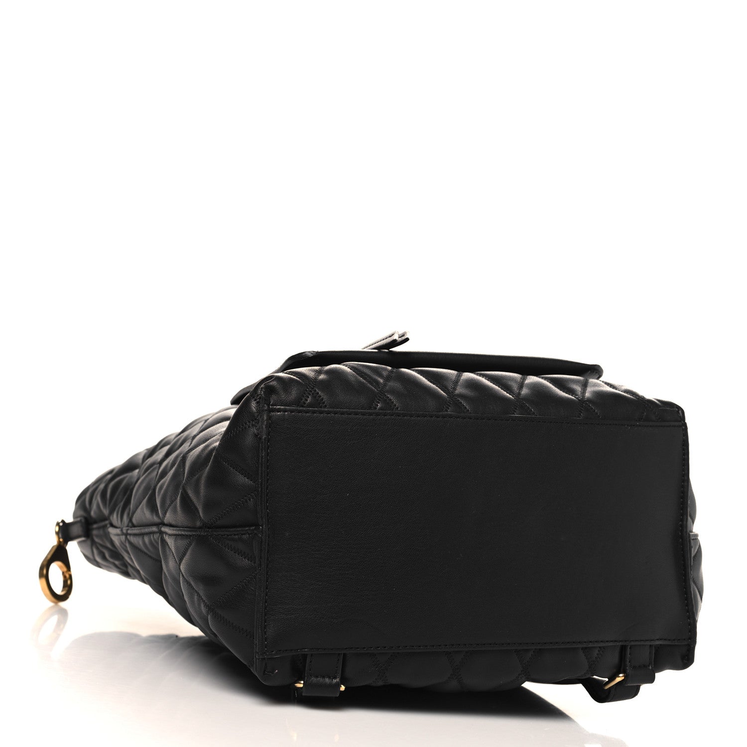 Rubberized Canvas Quilted Duo Backpack Black