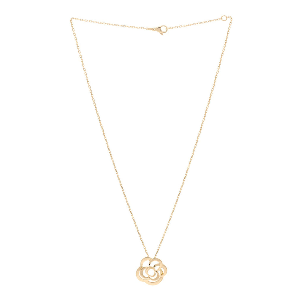 18K Yellow Gold Fil de Camelia Pendant Necklace