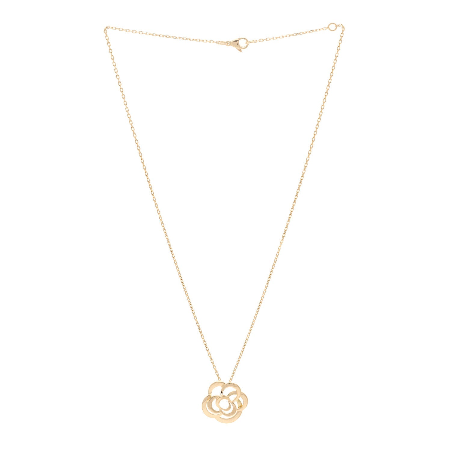 18K Yellow Gold Fil de Camelia Pendant Necklace