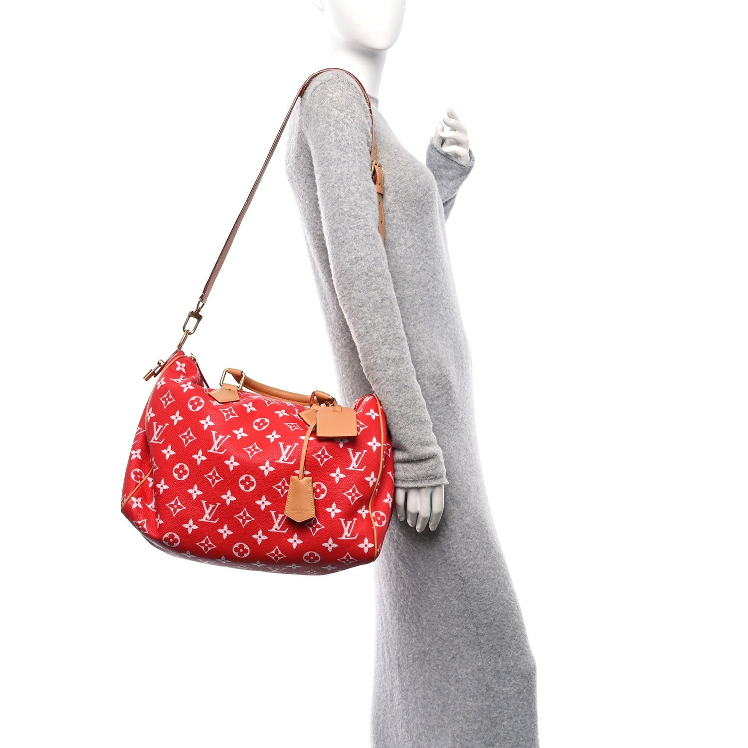 Calfskin Monogram Speedy P9 Bandouliere 40 Red