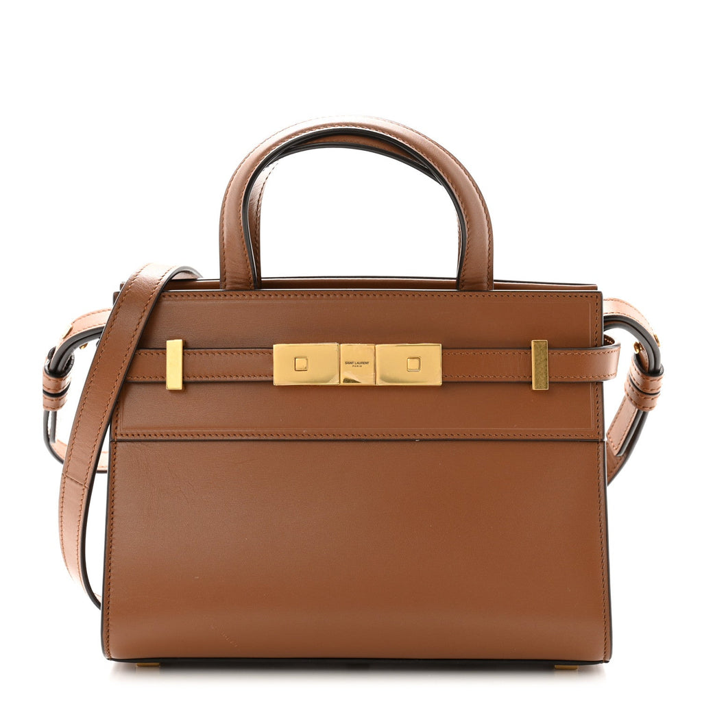 Smooth Calfskin Manhattan Nano Shopper Tote Cognac