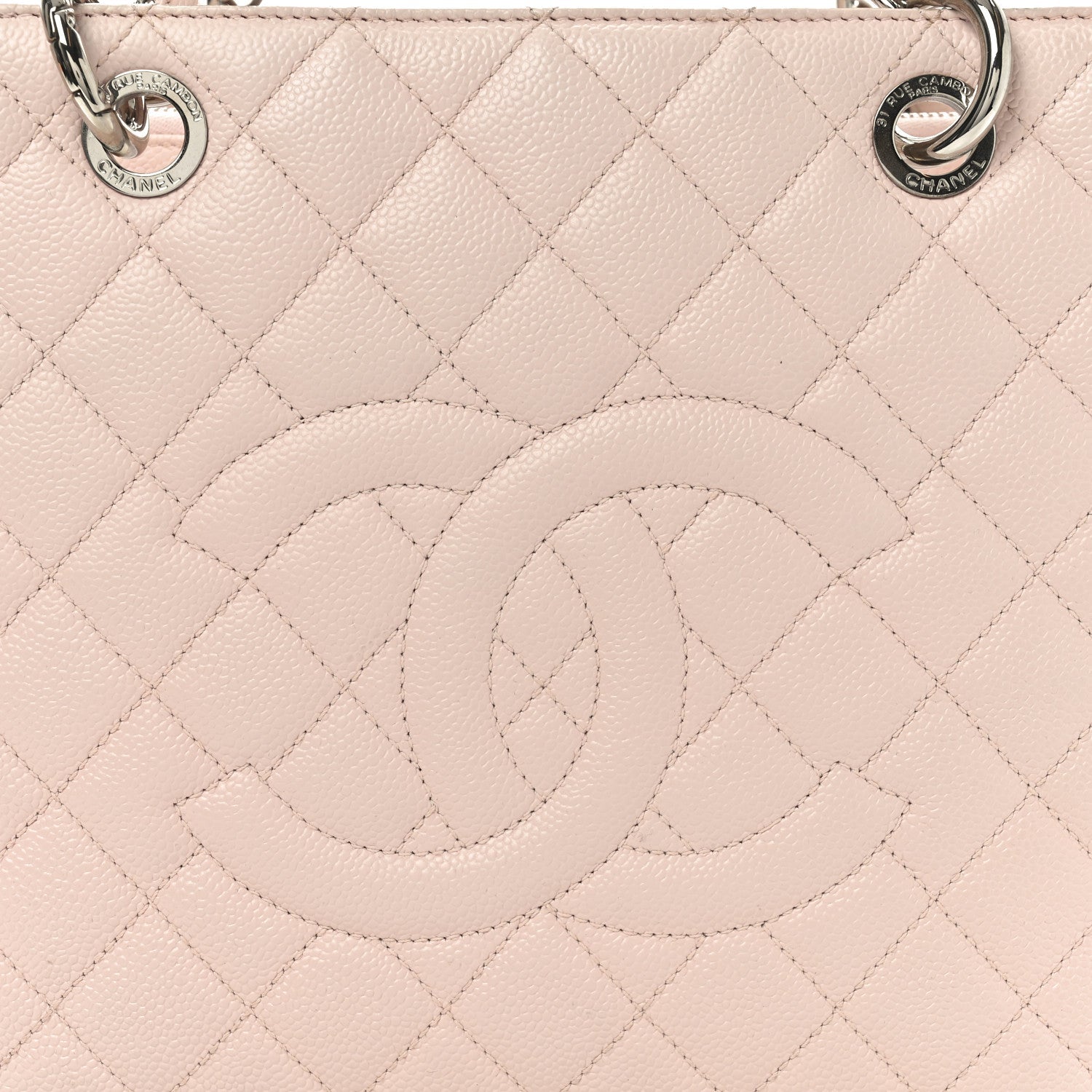 Caviar Quilted Grand Shopping Tote GST Rose Clair