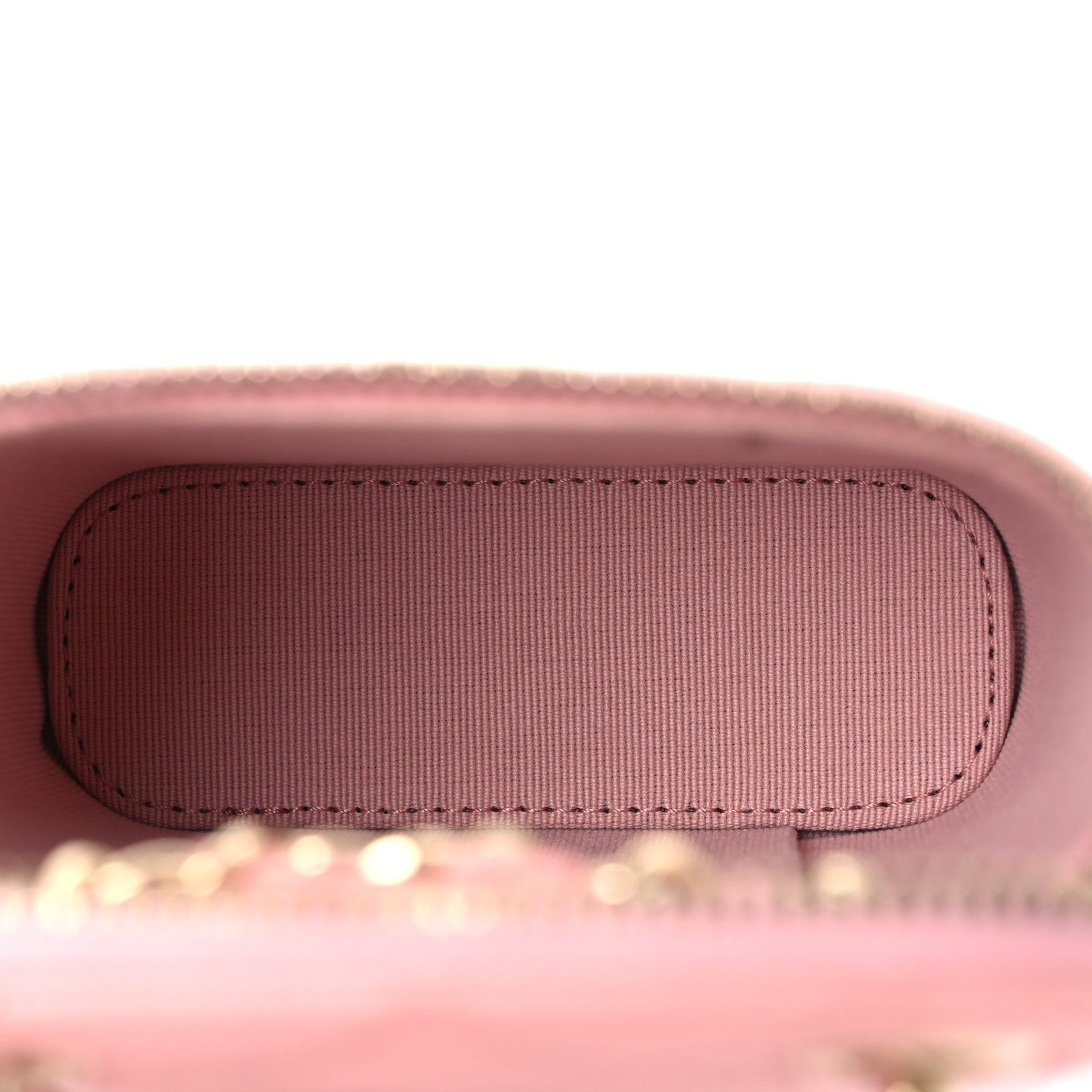 Caviar Quilted Small Vertical Coco Beauty Vanity Case With Chain Light Pink