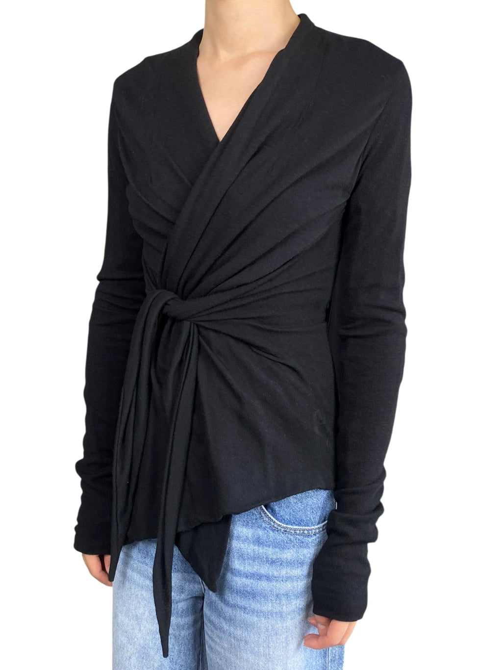 Rick Owens Lillies Black Wrap igan - IT 42 / US 8