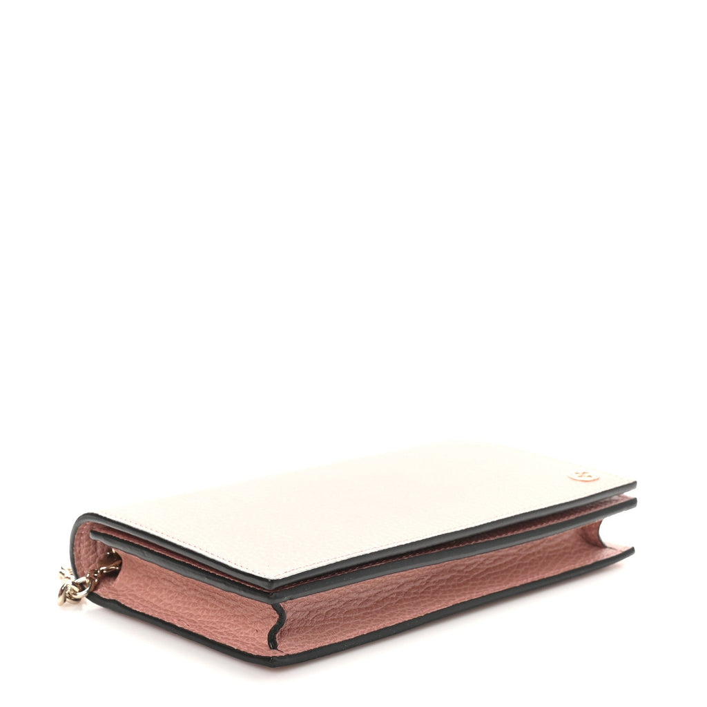 Dollar Calfskin Medium Betty Chain Wallet Soft Pink