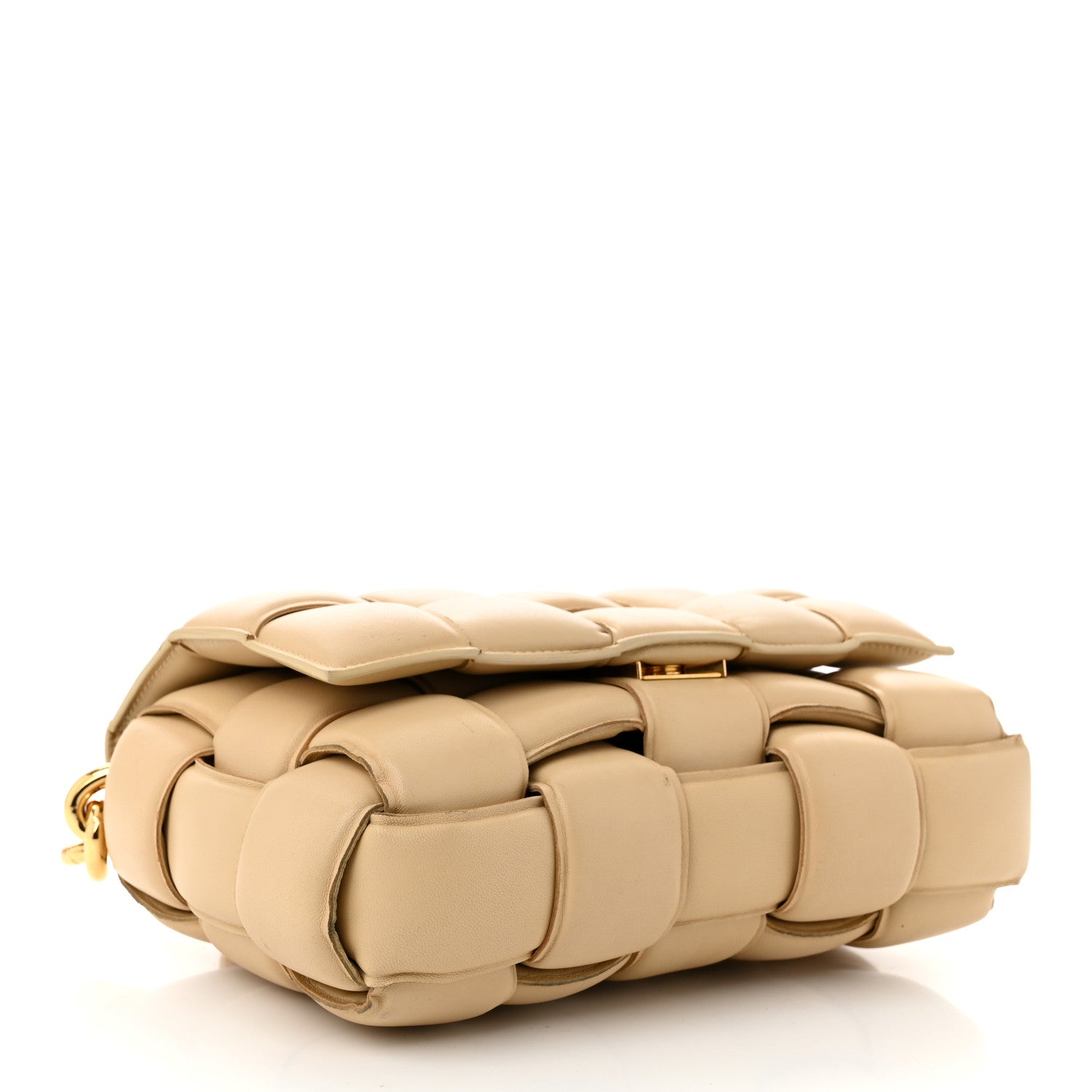 Lambskin Maxi Intrecciato Padded Chain Cassette Crossbody Bag Porridge