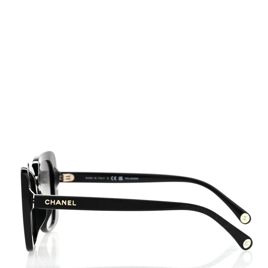 Acetate Polarized Rectangle Sunglasses 5504A Black