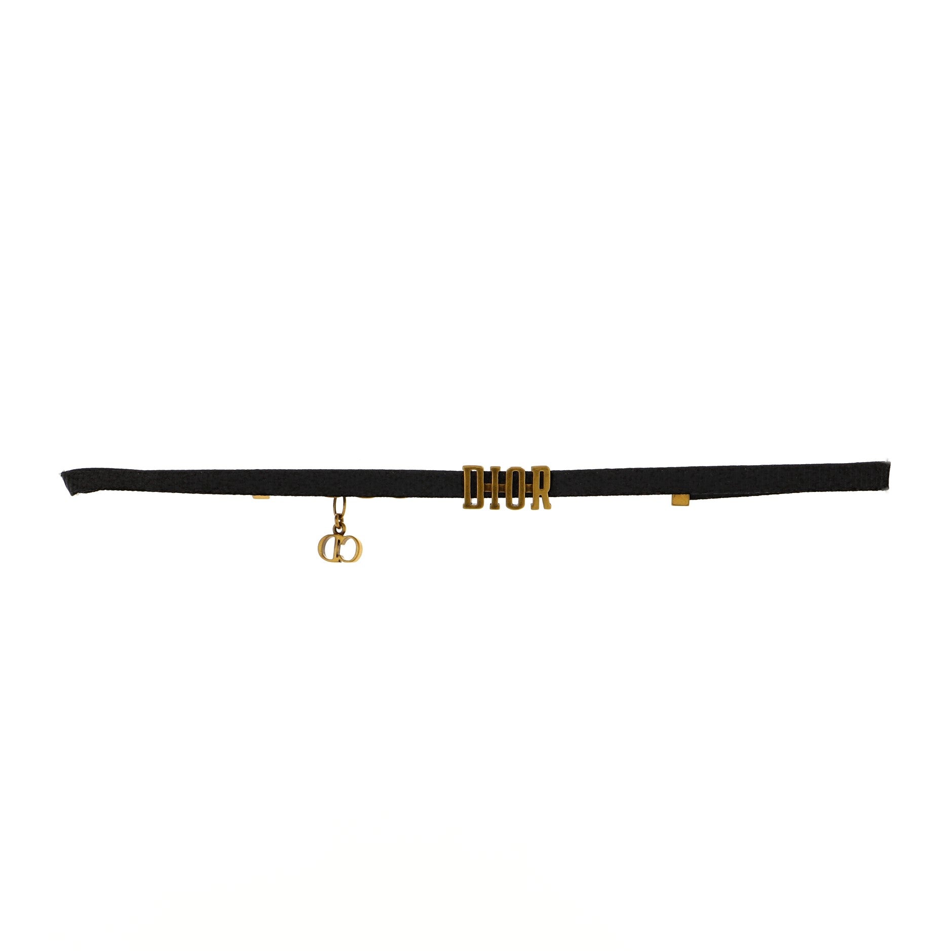 Dior Choker Necklace Grosgrain Ribbon and Metal