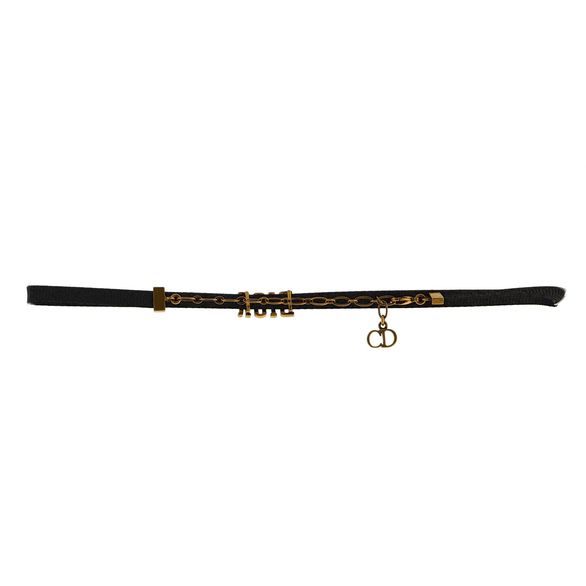 Dior Choker Necklace Grosgrain Ribbon and Metal