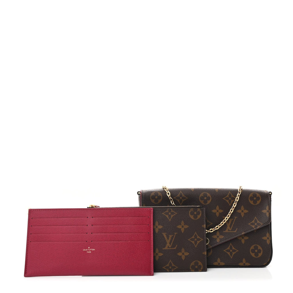 Monogram Pochette Felicie Chain Wallet Fuchsia
