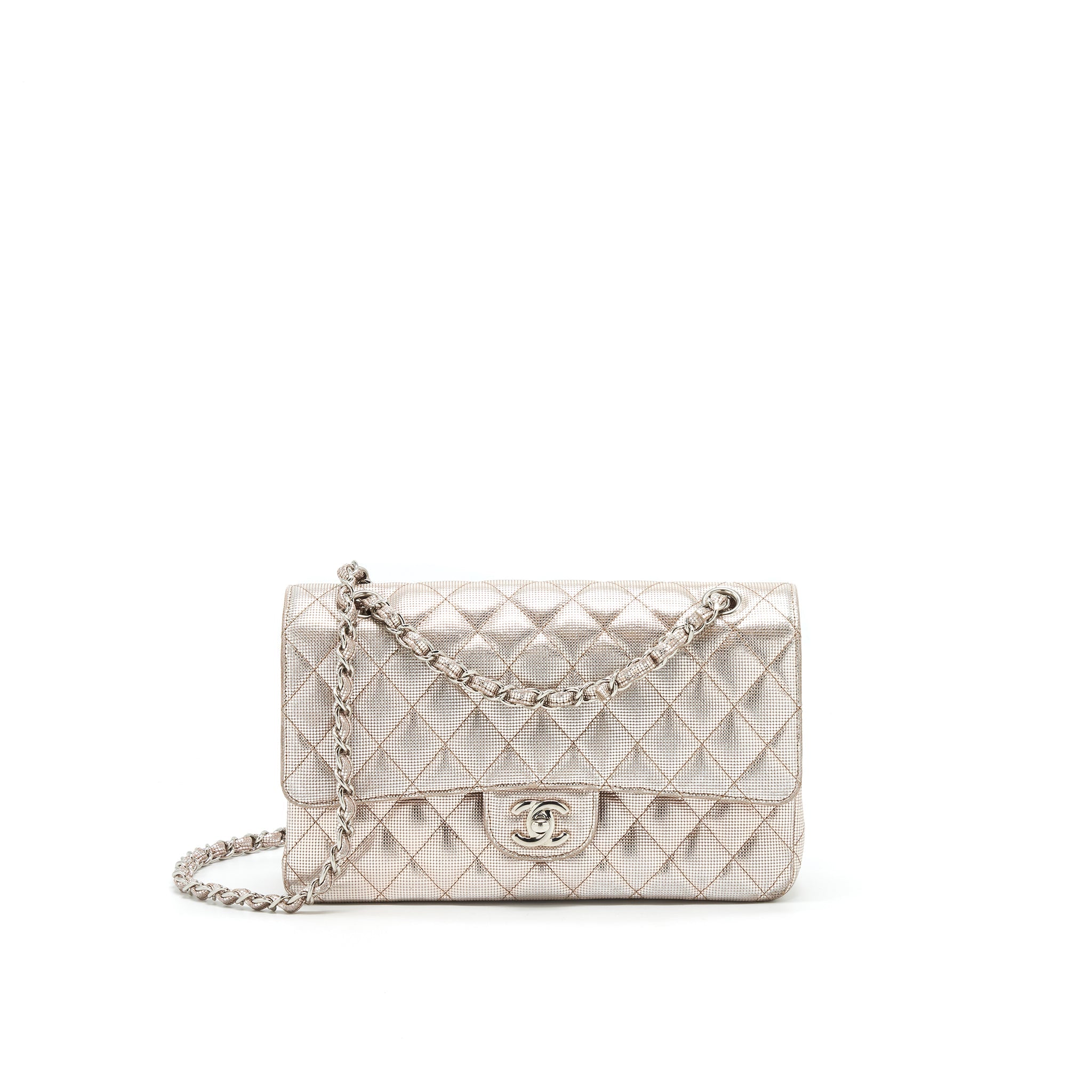 CHANEL SEASONAL MEDIUM FLAP BAG IN CHAMPAGNE PINK
