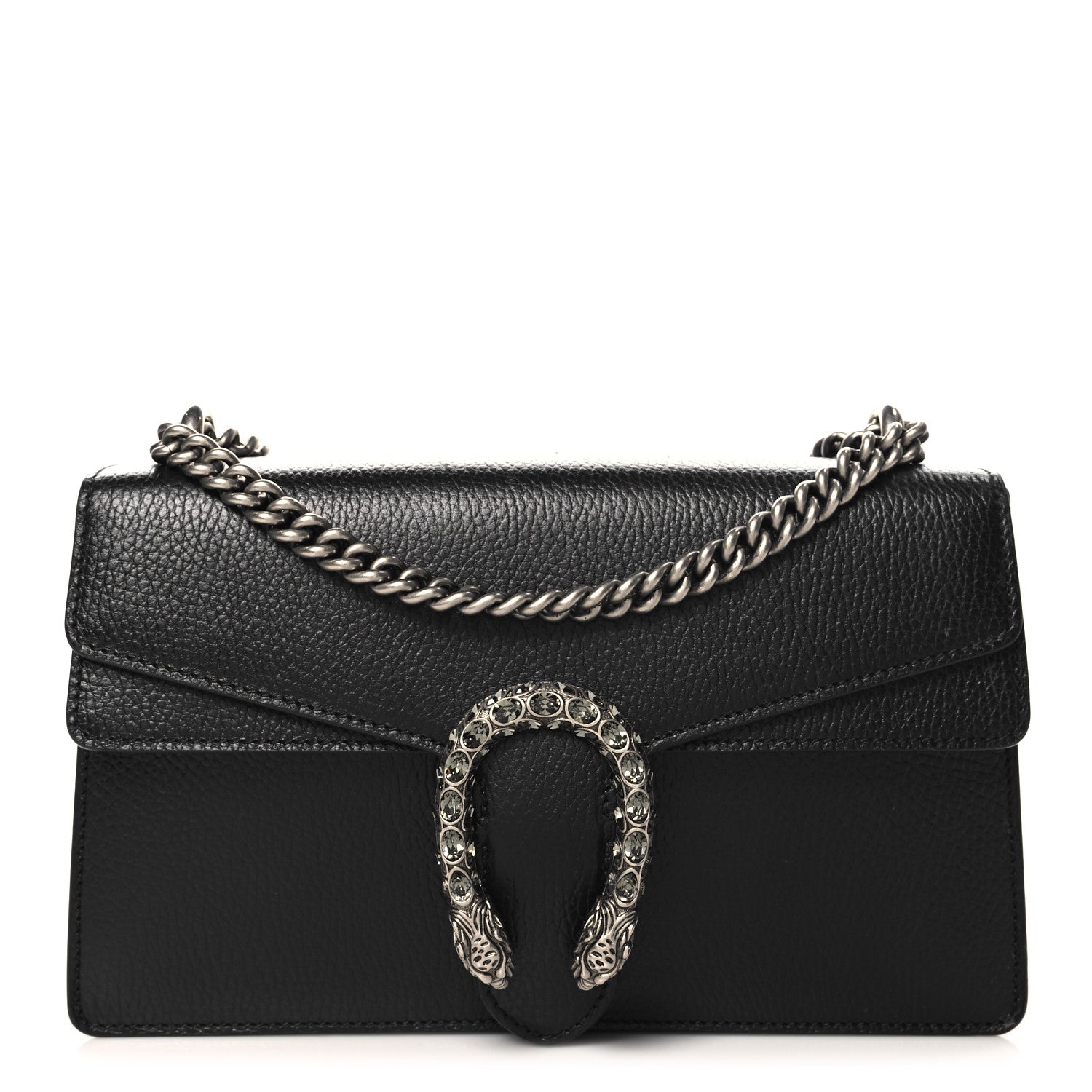 Pebbled Calfskin Small Dionysus Shoulder Bag Black
