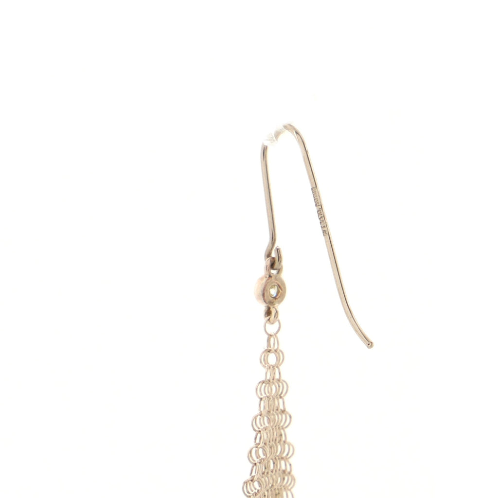 Elsa Peretti Mesh Earrings Sterling Silver and Diamonds Mini