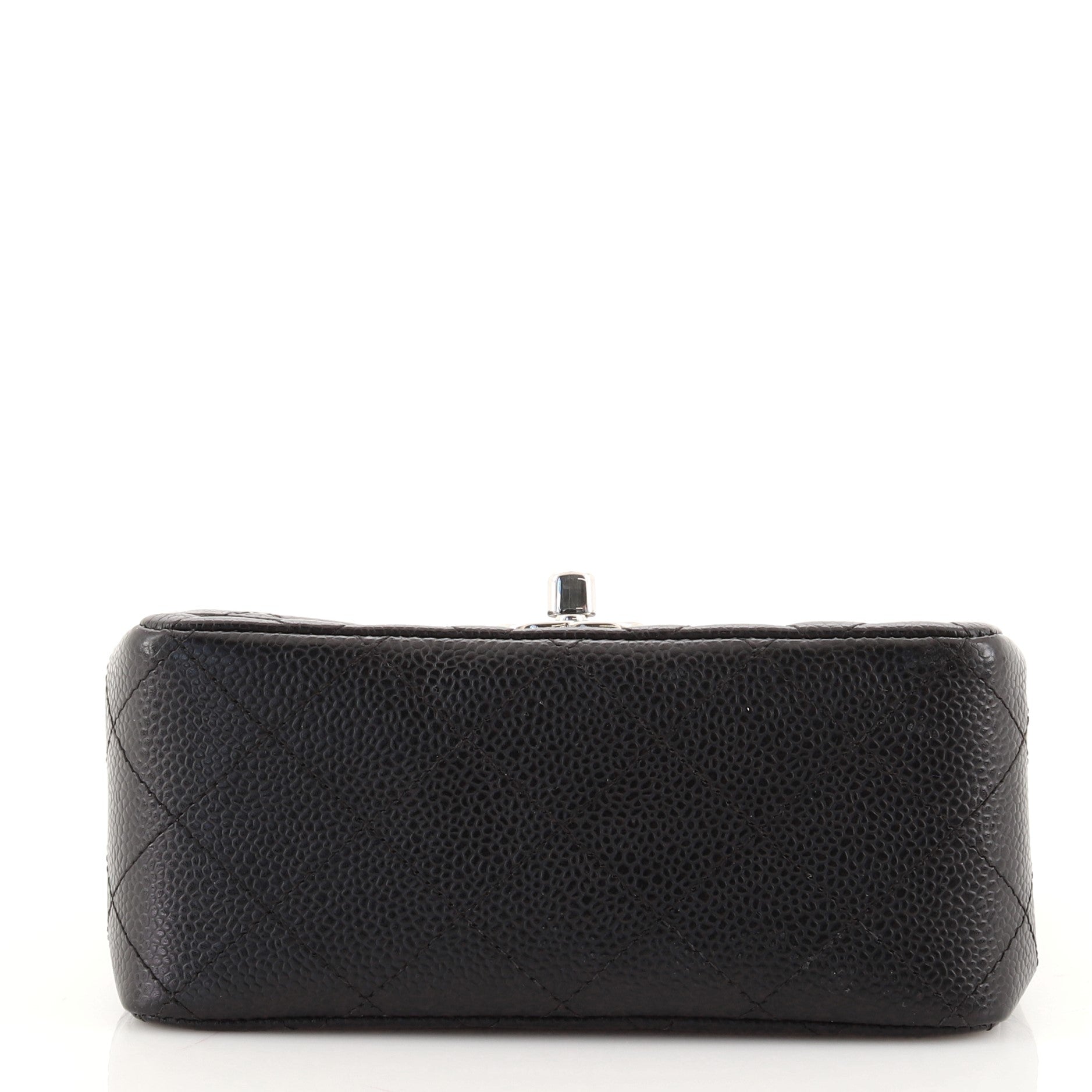Square Classic Single Flap Bag Quilted Caviar Mini