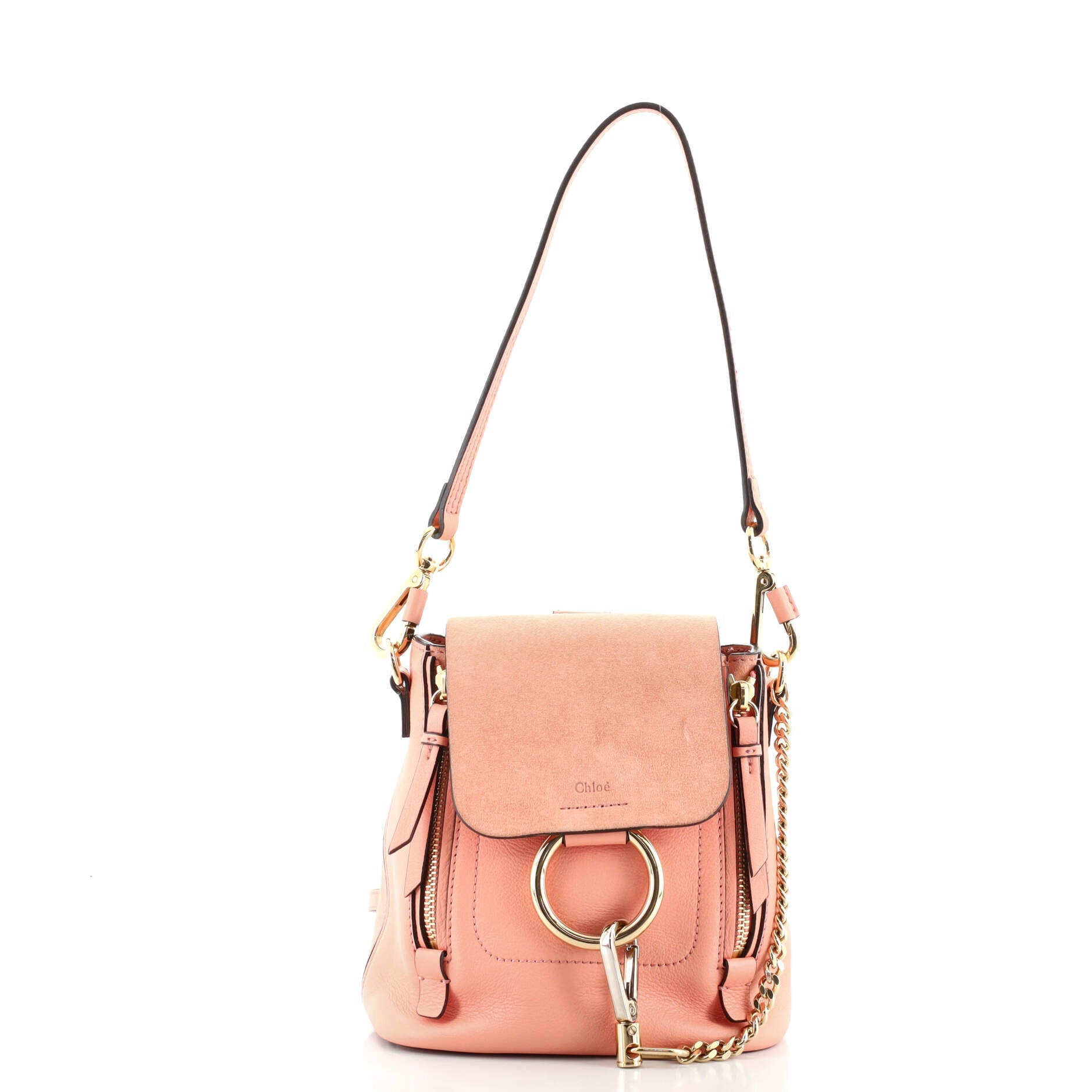 Faye Backpack Leather and Suede Mini