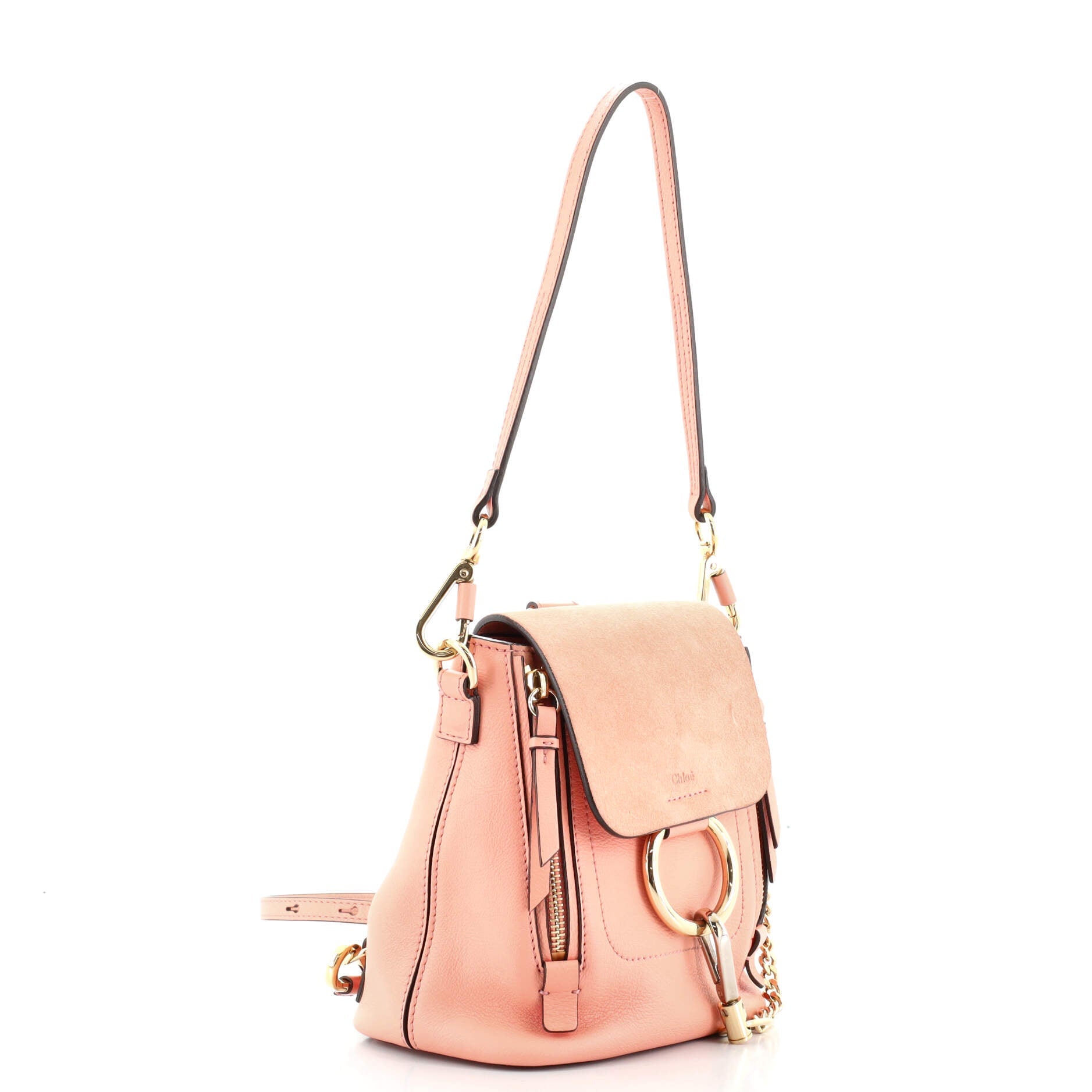 Faye Backpack Leather and Suede Mini