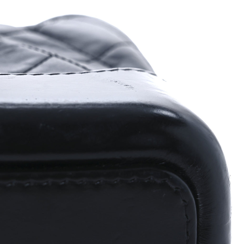 Aged Calfskin Quilted Small Gabrielle Hobo Black
