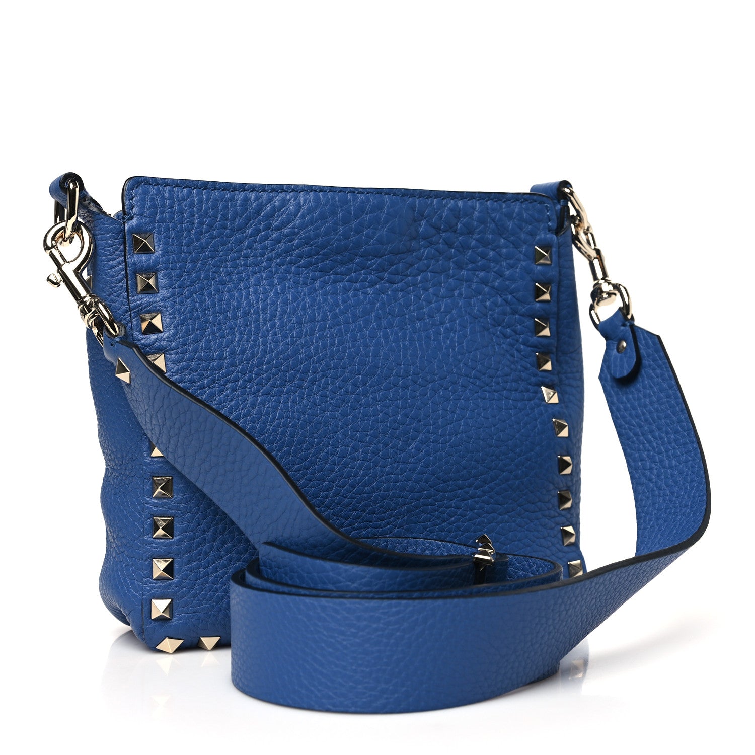 Pebbled Calfskin Mini Rockstud Flip-Lock Messenger Bag Baltique