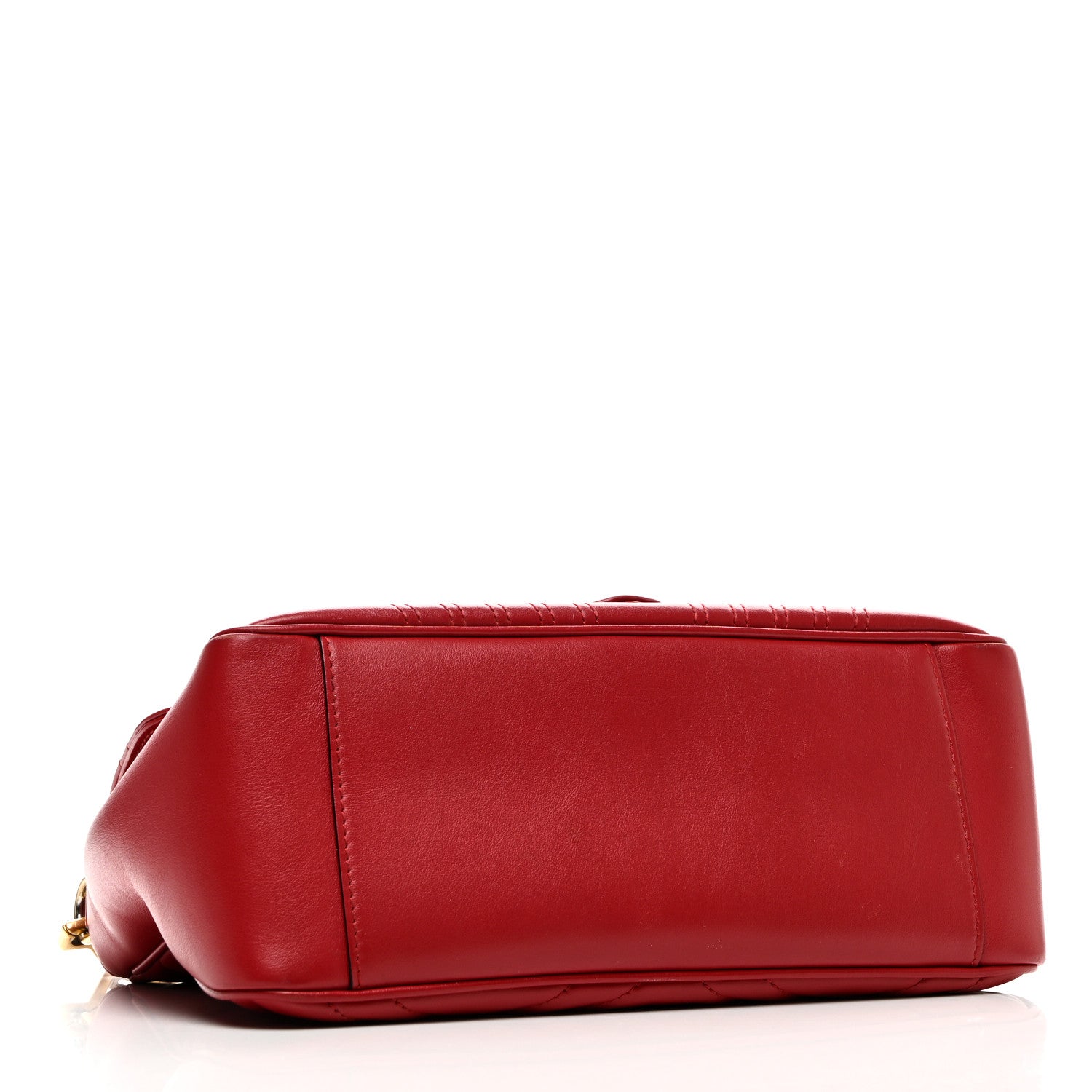Calfskin Matelasse Small GG Marmont Top Handle Shoulder Bag Hibiscus Red