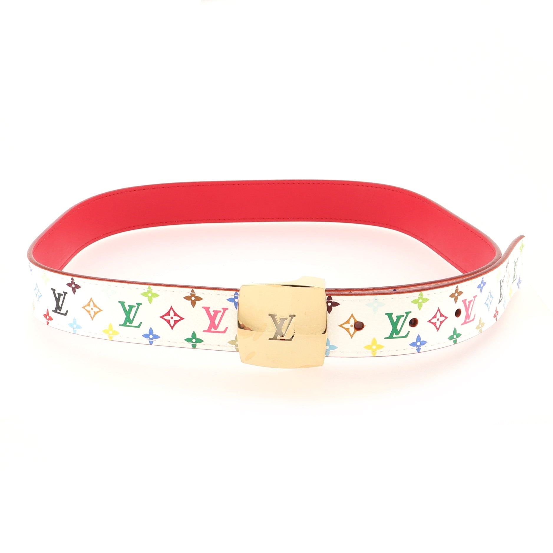 LV Cut Reversible Belt Monogram Multicolor and Leather Medium 85