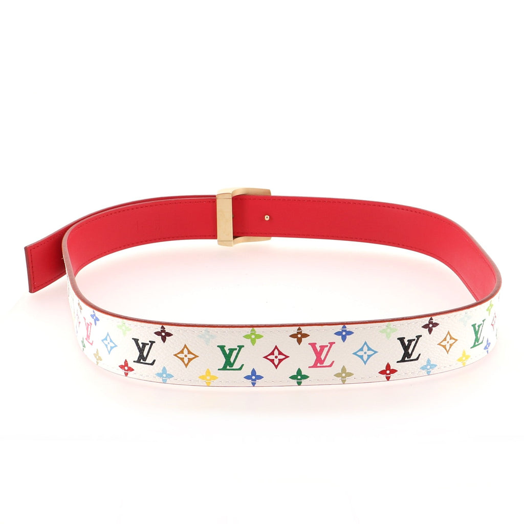 LV Cut Reversible Belt Monogram Multicolor and Leather Medium 85