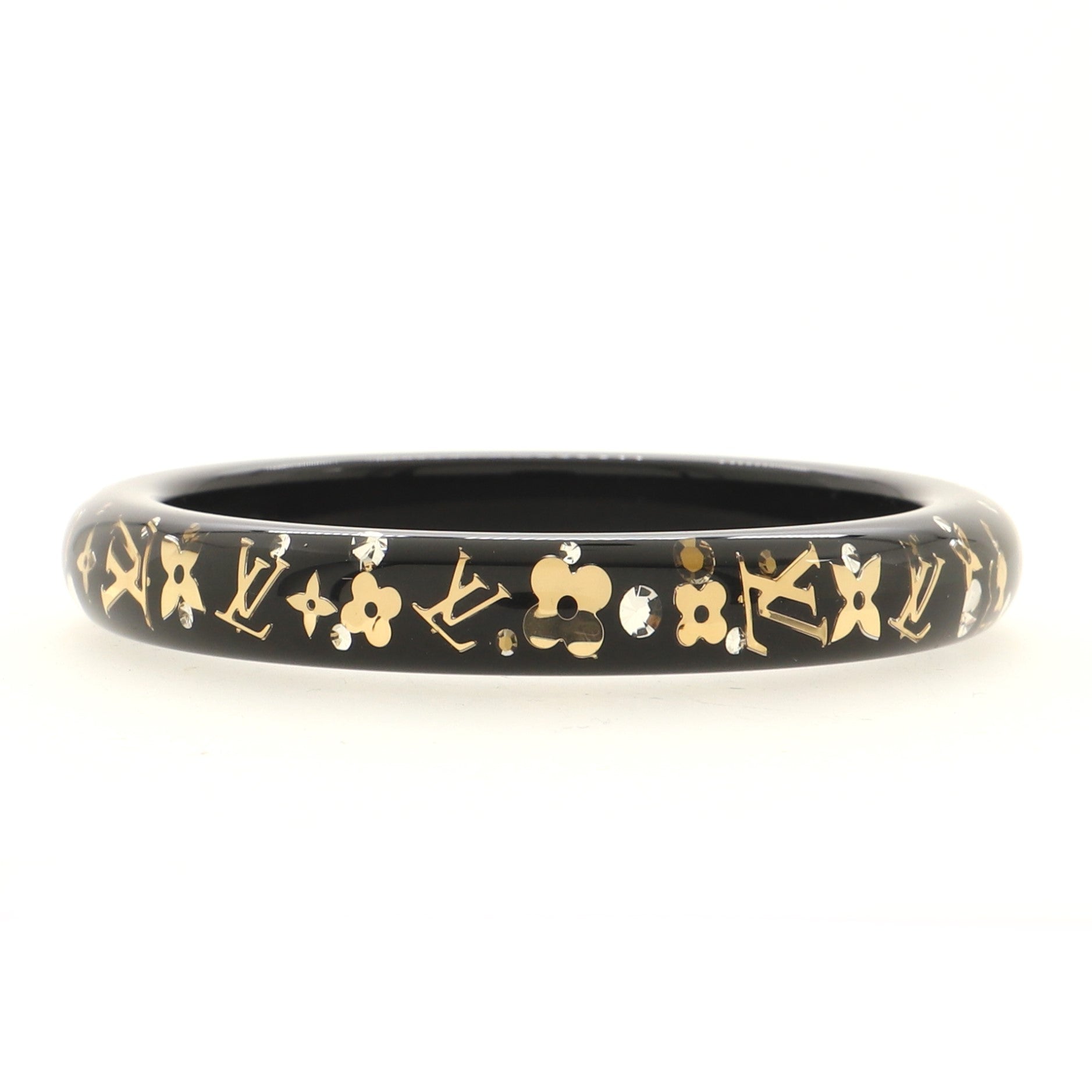 Inclusion Bangle Bracelet Resin with Crystals PM
