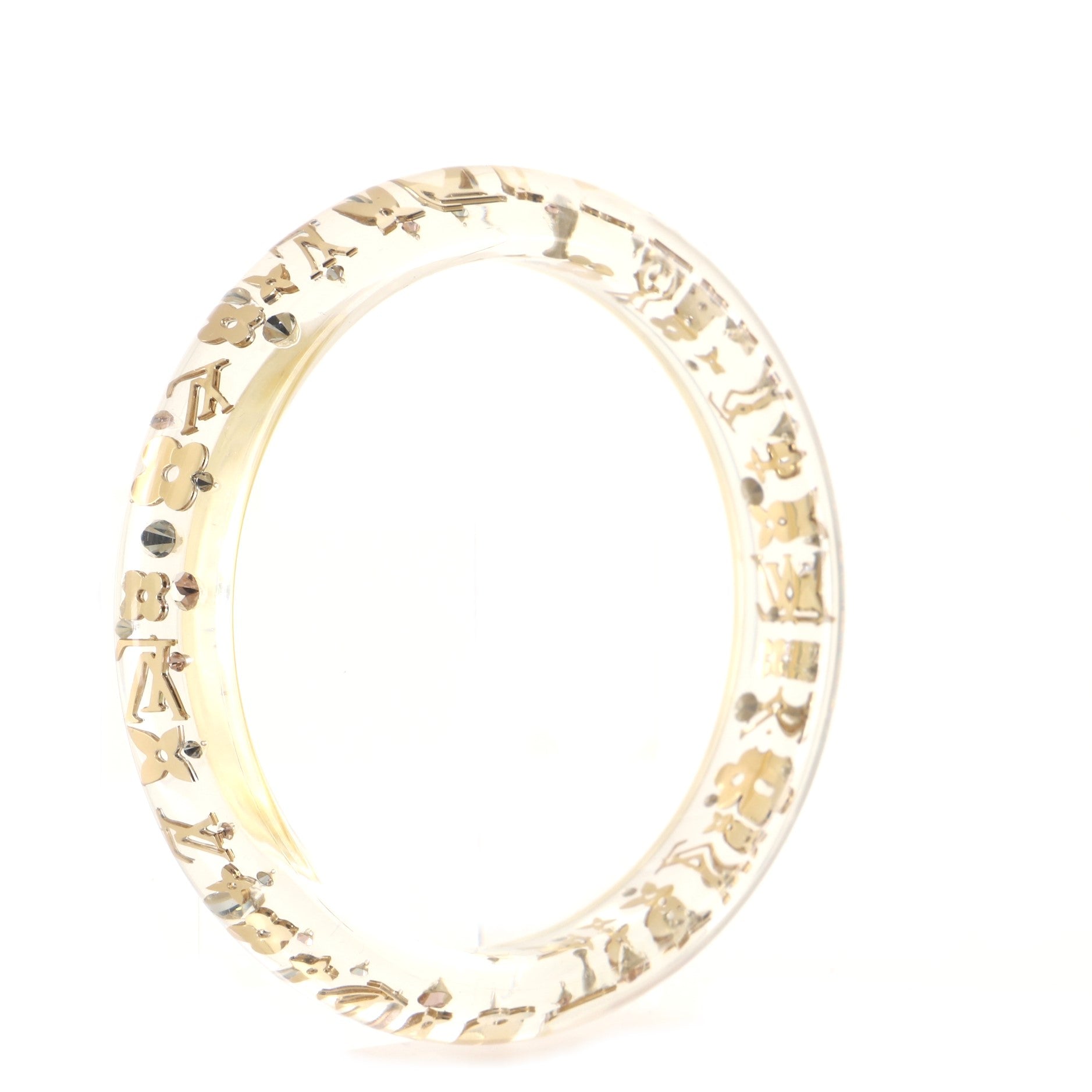 Inclusion Bangle Bracelet Resin with Crystals PM