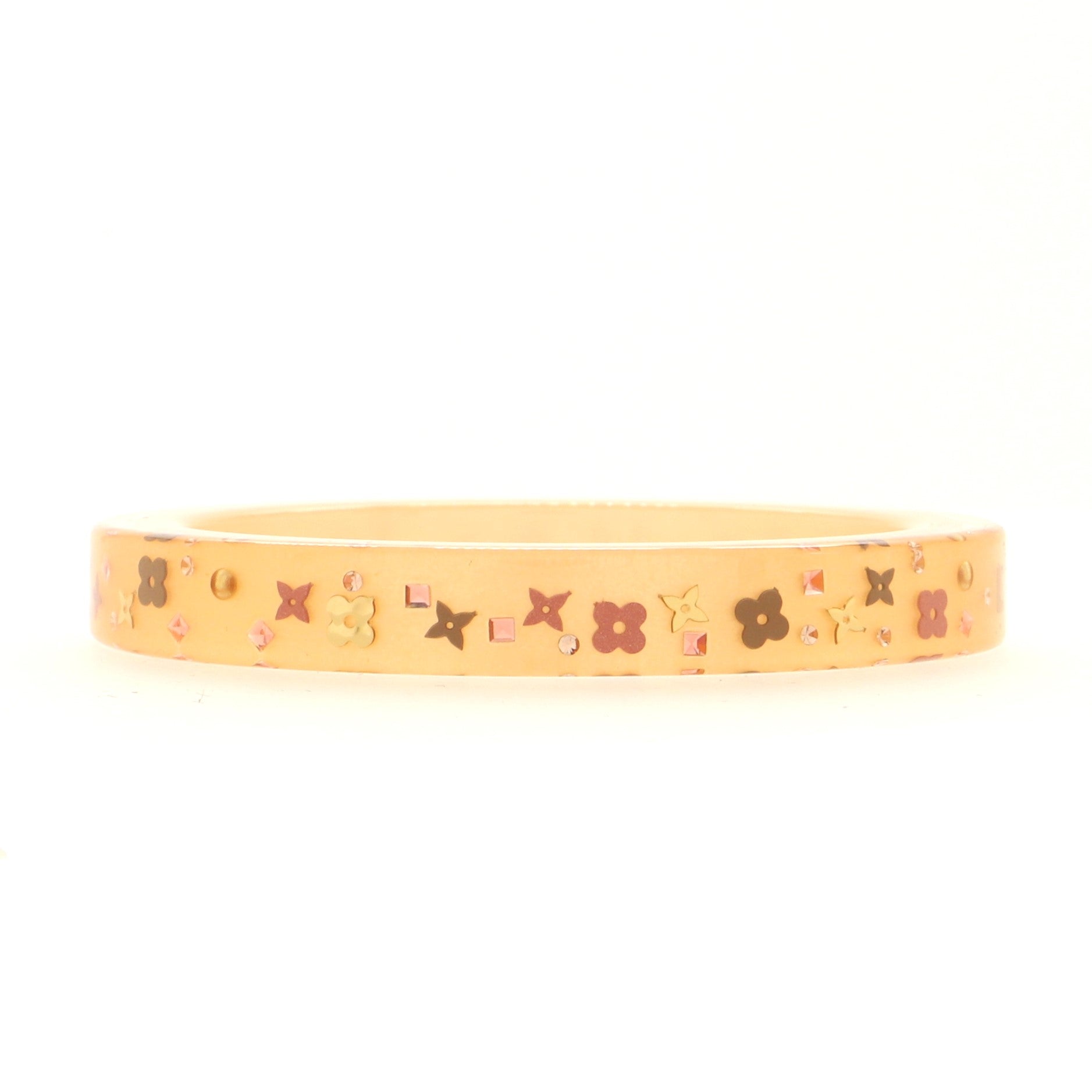 Inclusion Bangle Bracelet Resin with Crystals PM