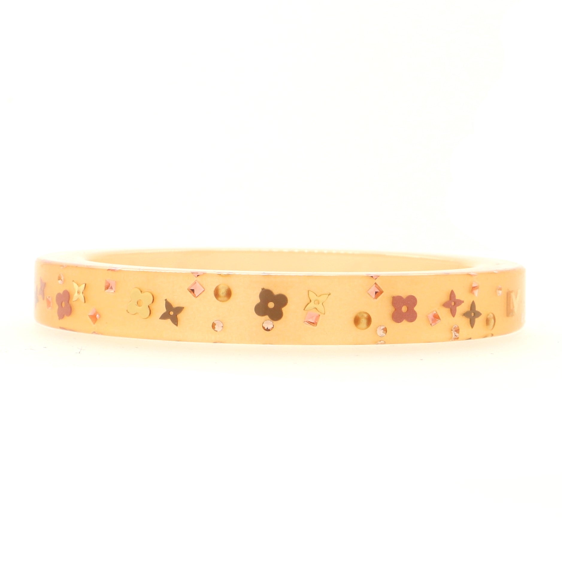 Inclusion Bangle Bracelet Resin with Crystals PM