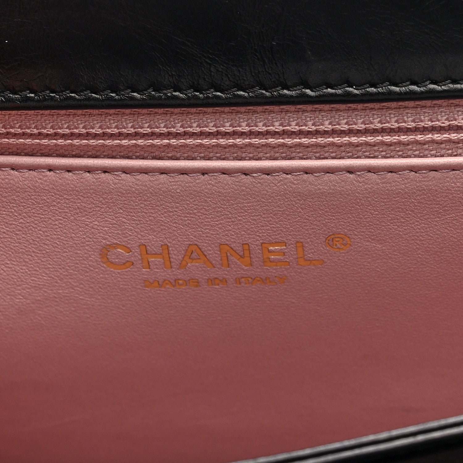Iridescent Calfskin Quilted Straight Lined Flap Black