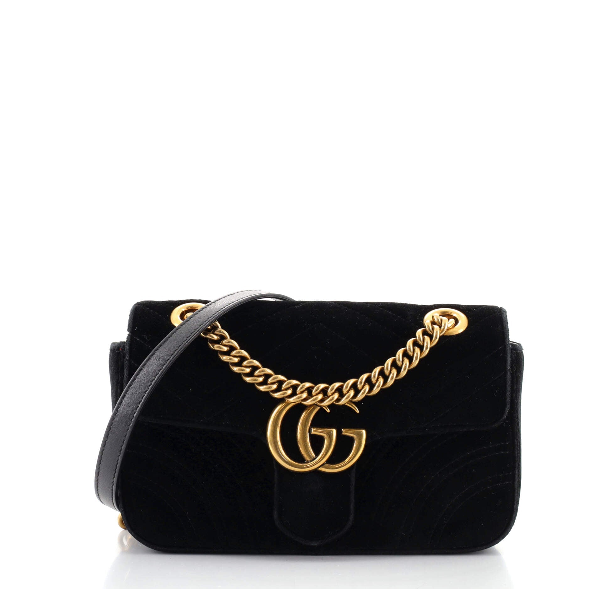 GG Marmont Flap Bag Matelasse Velvet Mini