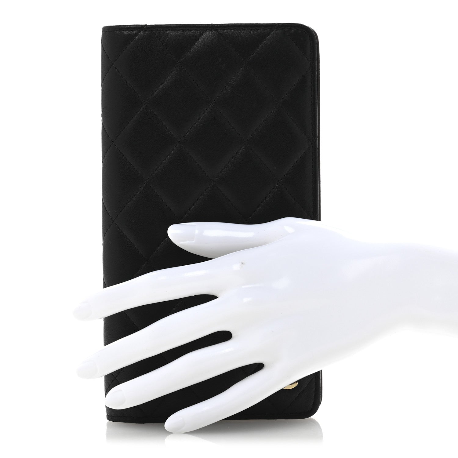 Lambskin Quilted Medium Agenda Cover Black