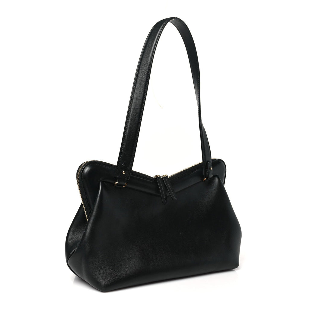 Smooth Calfskin M Frame Bag Black Flamma