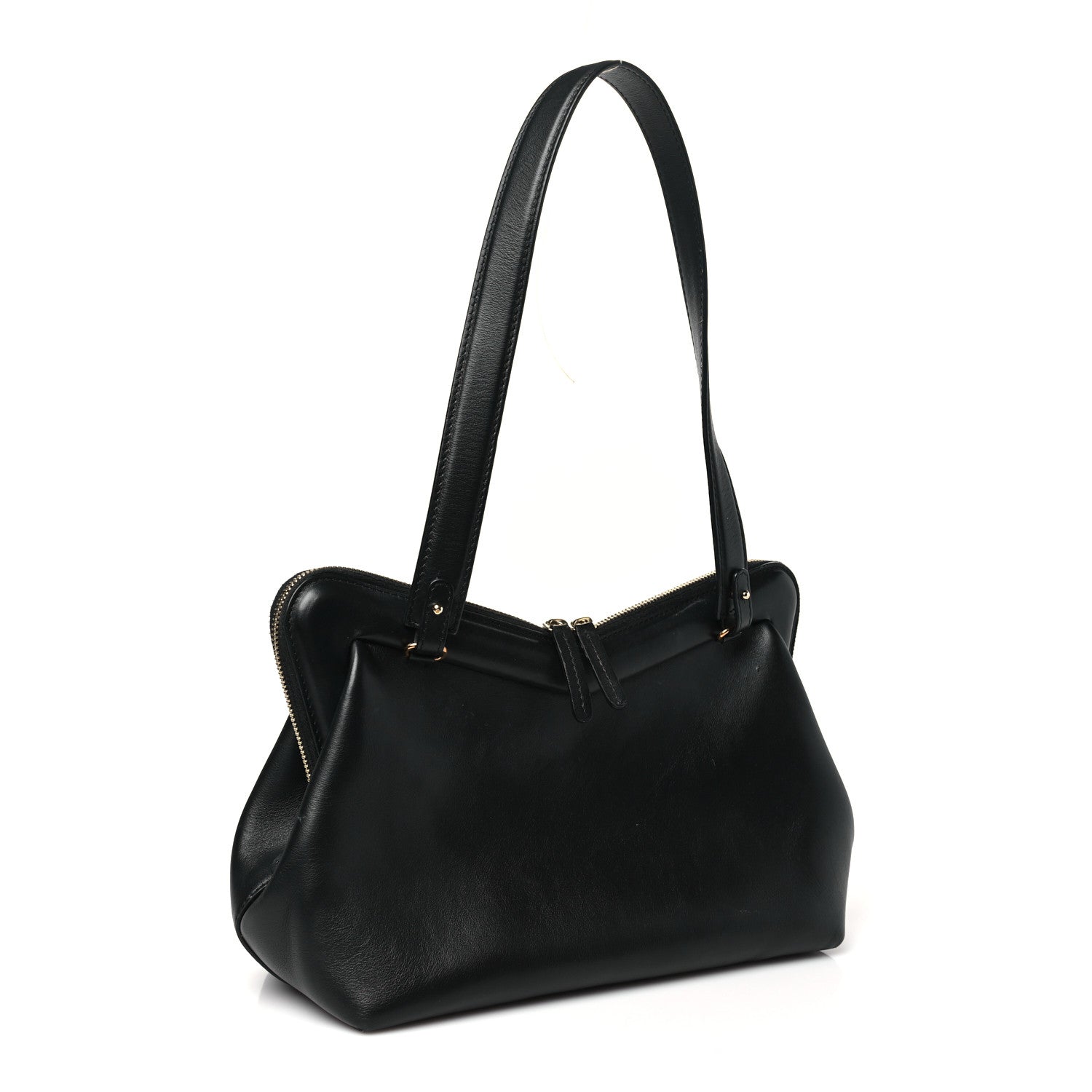 Smooth Calfskin M Frame Bag Black Flamma