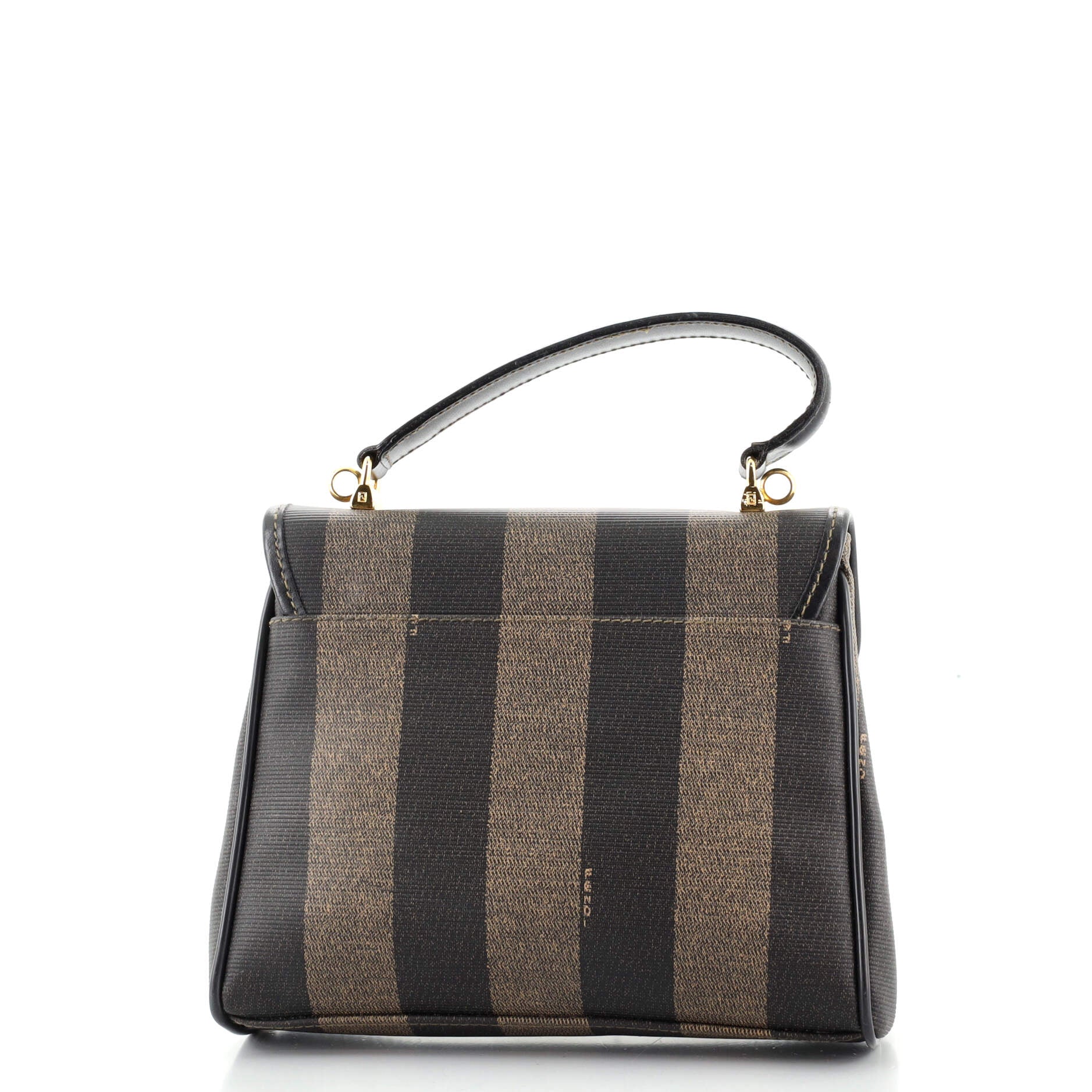 Vintage Top Handle Flap Bag Pequin Coated Canvas Mini