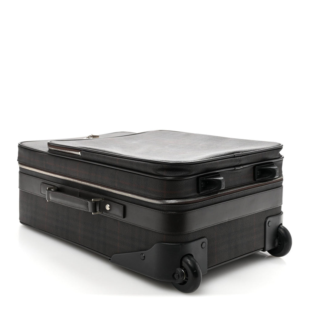 Smoked Haymarket Check Carry-On Suitcase Chocolate
