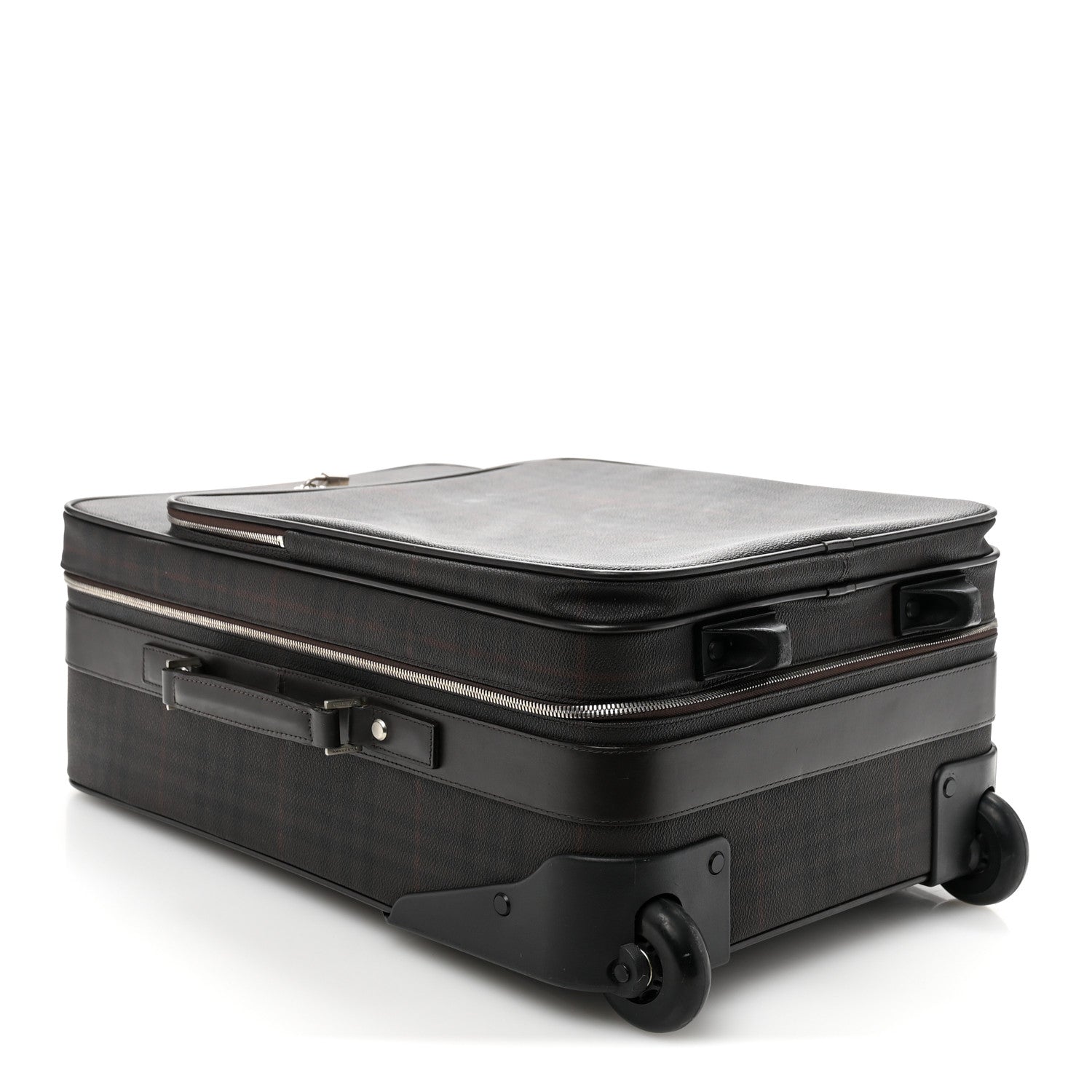 Smoked Haymarket Check Carry-On Suitcase Chocolate