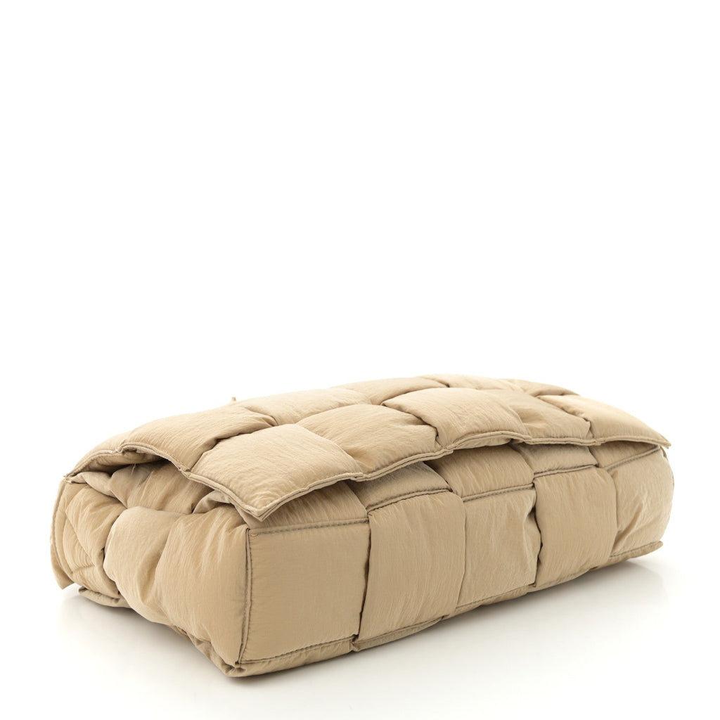 Nylon Intrecciato Padded Tech Maxi Cassette Bag Sesame