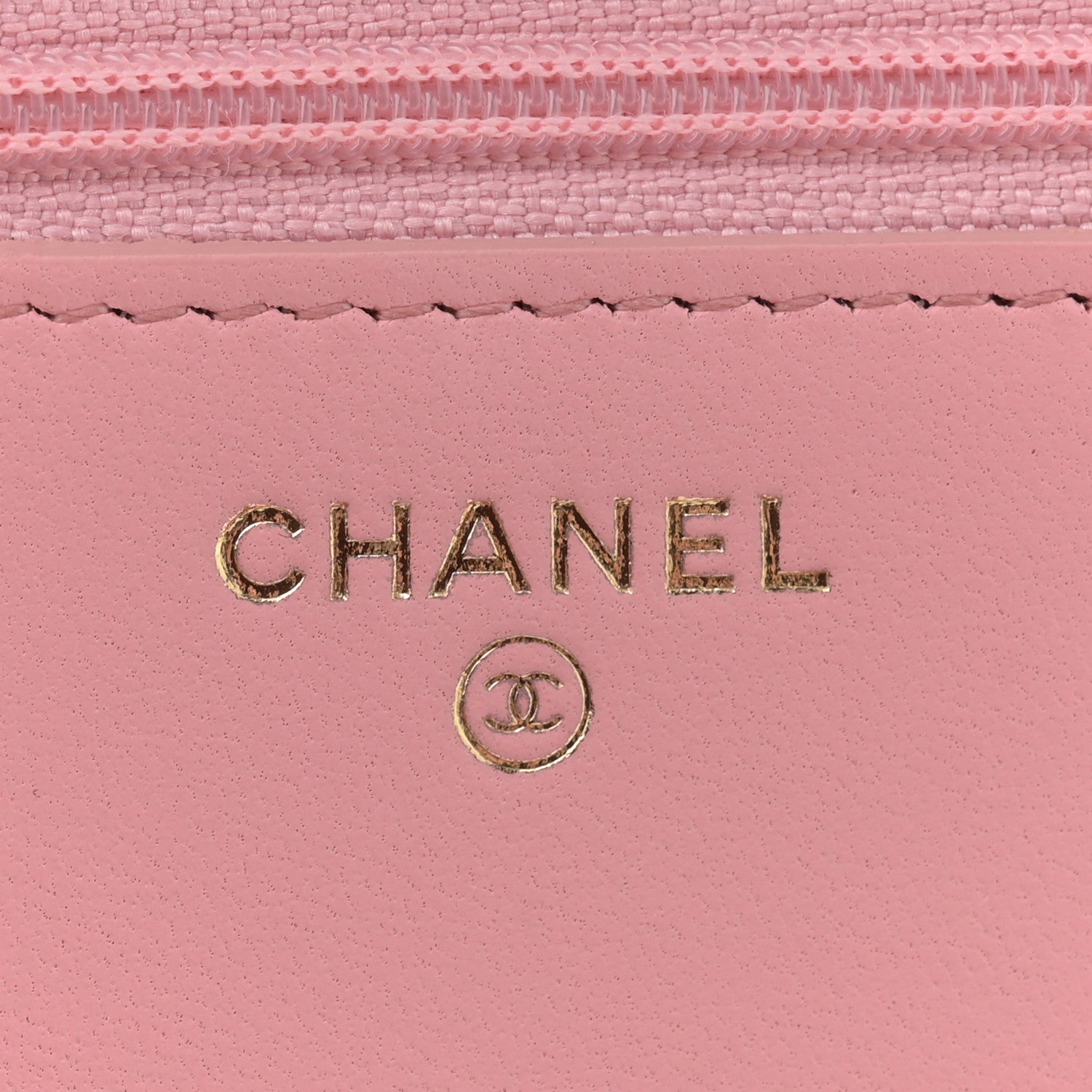 Lambskin Quilted Trendy CC Wallet On Chain WOC Pink