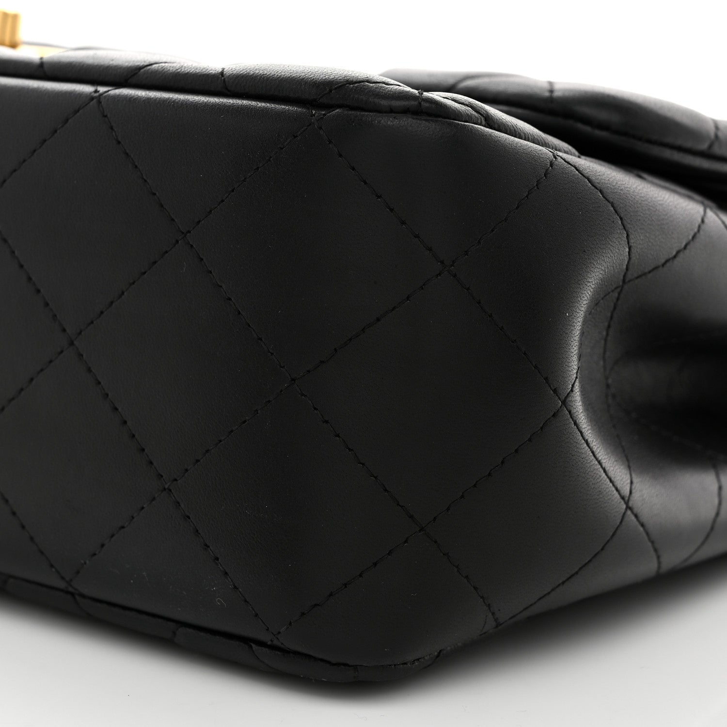 Lambskin Quilted Jumbo Double Flap Black